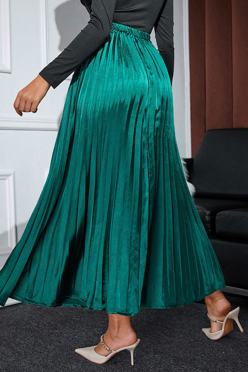 Eve Pleated Maxi Skirt