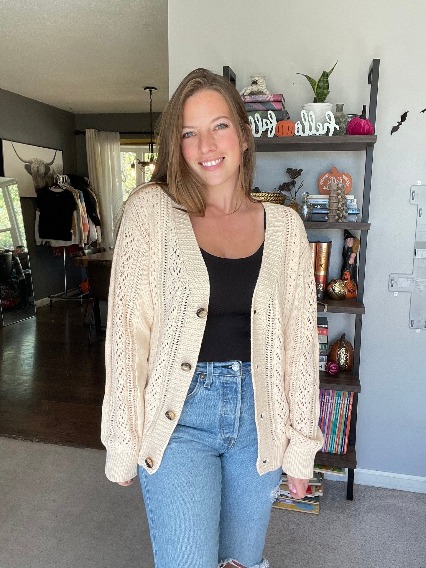 The Hazel Cardigan-Ivory